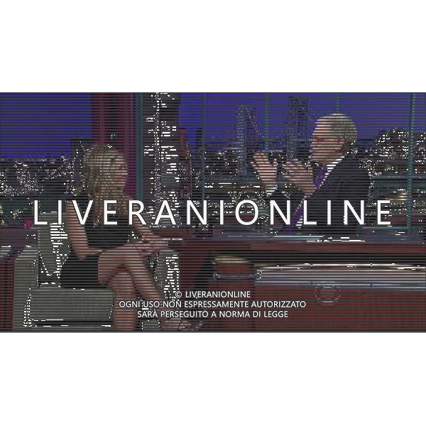 L\'attrice americana Jennifer ANISTON ospite del \' Late Show with David Letterman\' © Planet Photos - Ag. Aldo Liverani sas ITALY ONLY