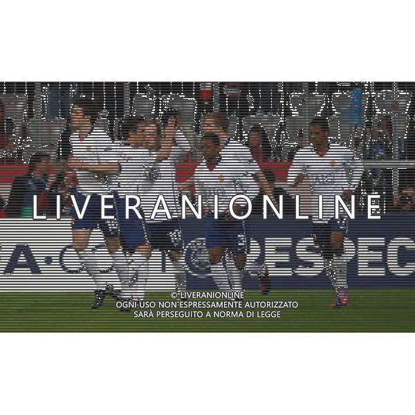 CHAMPIONS LEAUGUE BAYERN MONACO MANCHESTER UNITED QUARTI DI FINALE CALCIO Fussball, 30.03.2010, International, UEFA Champions League, Saison 2009/2010, 1/4-Finale, Hinspiel FC Bayern MŸnchen - Manchester United, 2 : 1 nella foto l\'esultanza di wayne rooney dopo il gol ph.firo/AG ALDO LIVERANI SAS - only italy