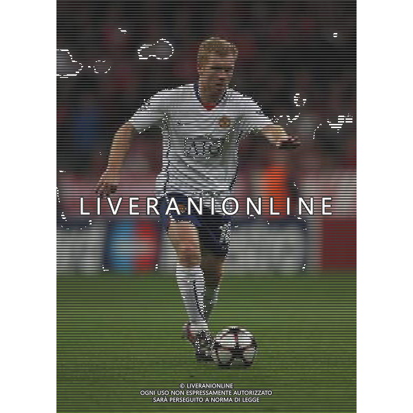 CHAMPIONS LEAUGUE BAYERN MONACO MANCHESTER UNITED QUARTI DI FINALE CALCIO Fussball, 30.03.2010, International, UEFA Champions League, Saison 2009/2010, 1/4-Finale, Hinspiel FC Bayern MŸnchen - Manchester United, 2 : 1 nella foto Paul Scholes ph.firo/AG ALDO LIVERANI SAS - only italy