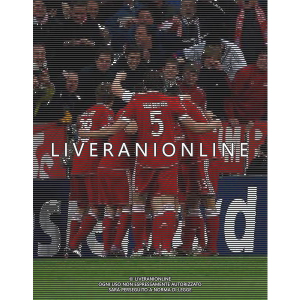 CHAMPIONS LEAUGUE BAYERN MONACO MANCHESTER UNITED QUARTI DI FINALE CALCIO Fussball, 30.03.2010, International, UEFA Champions League, Saison 2009/2010, 1/4-Finale, Hinspiel FC Bayern MŸnchen - Manchester United, 2 : 1 nella foto l\'esultanza del bayern monaco dopo il gol di Ivica Olic ph.firo/AG ALDO LIVERANI SAS - only italy