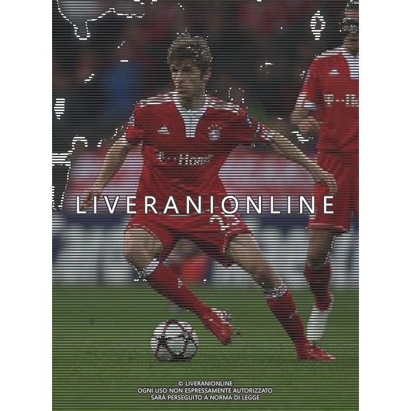 CHAMPIONS LEAUGUE BAYERN MONACO MANCHESTER UNITED QUARTI DI FINALE CALCIO Fussball, 30.03.2010, International, UEFA Champions League, Saison 2009/2010, 1/4-Finale, Hinspiel FC Bayern MŸnchen - Manchester United, 2 : 1 nella foto Thomas MŸller ph.firo/AG ALDO LIVERANI SAS - only italy