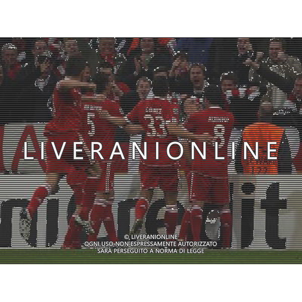 CHAMPIONS LEAUGUE BAYERN MONACO MANCHESTER UNITED QUARTI DI FINALE CALCIO Fussball, 30.03.2010, International, UEFA Champions League, Saison 2009/2010, 1/4-Finale, Hinspiel FC Bayern MŸnchen - Manchester United, 2 : 1 nella foto l\'esultanza dopo il gol di Ivica Olic ph.firo/AG ALDO LIVERANI SAS - only italy
