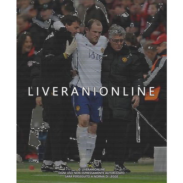 CHAMPIONS LEAUGUE BAYERN MONACO MANCHESTER UNITED QUARTI DI FINALE CALCIO Fussball, 30.03.2010, International, UEFA Champions League, Saison 2009/2010, 1/4-Finale, Hinspiel FC Bayern MŸnchen - Manchester United, 2 : 1 nella foto l\'infortunio di wayne rooney ph.firo/AG ALDO LIVERANI SAS - only italy