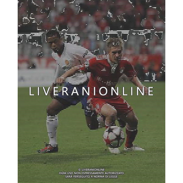 CHAMPIONS LEAUGUE BAYERN MONACO MANCHESTER UNITED QUARTI DI FINALE CALCIO Fussball, 30.03.2010, International, UEFA Champions League, Saison 2009/2010, 1/4-Finale, Hinspiel FC Bayern MŸnchen - Manchester United, 2 : 1 nella foto Patrice Evra, Manu - Philipp LAhm ph.firo/AG ALDO LIVERANI SAS - only italy