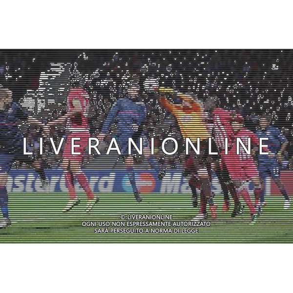 30/03/2010 1/4 finale Champions League LIONE BORDEAUX CALCIO SPORT NELLA FOTO Lisandro LOPEZ / Cedric CARRASSO PH.ICON/AG ALDO LIVERANI SAS italy only 