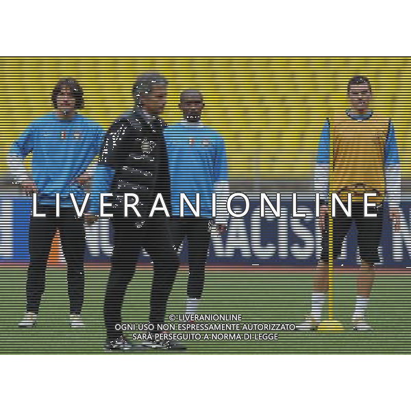 Champions League 2009/2010 Quarti di Finale Ritorno Mosca - 05.04.2010 Allenamento e Conferenza Stampa Nella Foto:LUCIO-ETO\'O-KRIHN OSSERVANO MOURINHO /Ph.Vitez-Ag. Aldo Liverani
