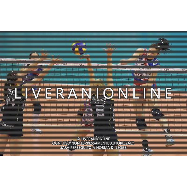 Final Four CEV Indesit Champions League Pallavolo Femminile Cannes (FRA) 4-04-2010 Foppapedretti Bergamo (ITA) - FenerbahceAcibadem Istanbul (TUR) finale per il 1° posto nella foto: Christiane Furst (Foppapedretti Bergamo) piega letteralmente le mani del muro avversario foto Garavaglia - ag. Aldo Liverani sas