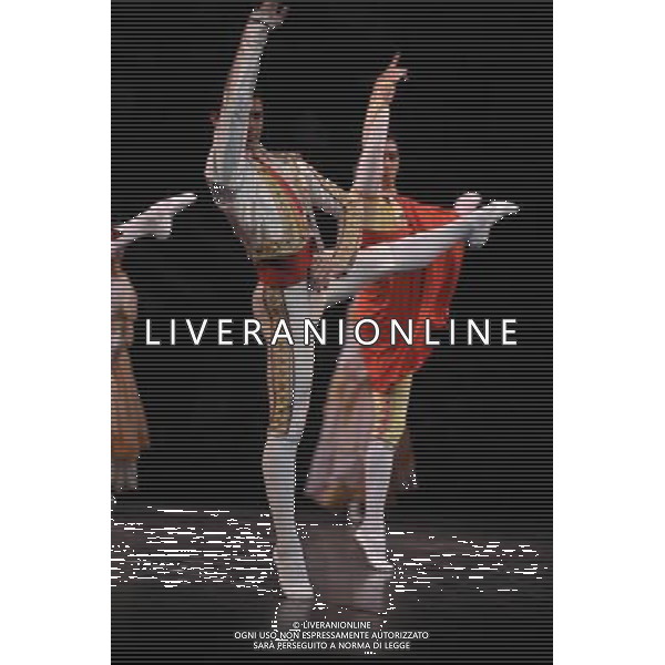 Ballet Nacional De Cuba perform scenes of Act I and Act III from Don Quixote part of the Magia De La Danza at the London Coliseum. /Agenzia Aldo Liverani Sas - ITALY ONLY - IL BALLETTO NAZIONALE DI CUBA DURANTE UNA SCENA DEL 1¡ E 3¡ ATTO DEL DON CHISCIOTTE A LONDRA