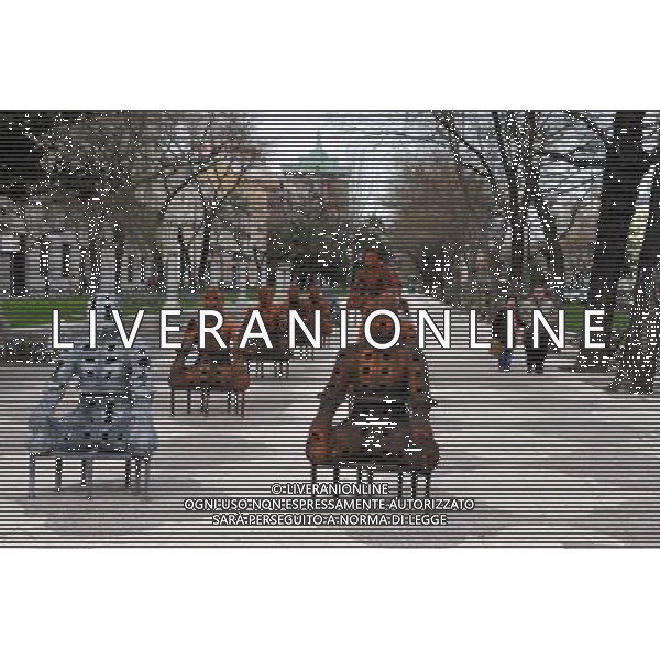 The Paseo del Prado is a beautiful tree-lined street in Madrid Spain. The Prado district of Madrid features many beautiful fountains, museums, hotels and plazas.USA OUT! ©Photoshot/Agenzia Aldo Liverani Sas - ITALY ONLY - VEDUTE DELLA CITTA\' DI MADRID - SPAGNA