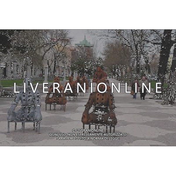 The Paseo del Prado is a beautiful tree-lined street in Madrid Spain. The Prado district of Madrid features many beautiful fountains, museums, hotels and plazas.USA OUT! ©Photoshot/Agenzia Aldo Liverani Sas - ITALY ONLY - VEDUTE DELLA CITTA\' DI MADRID - SPAGNA