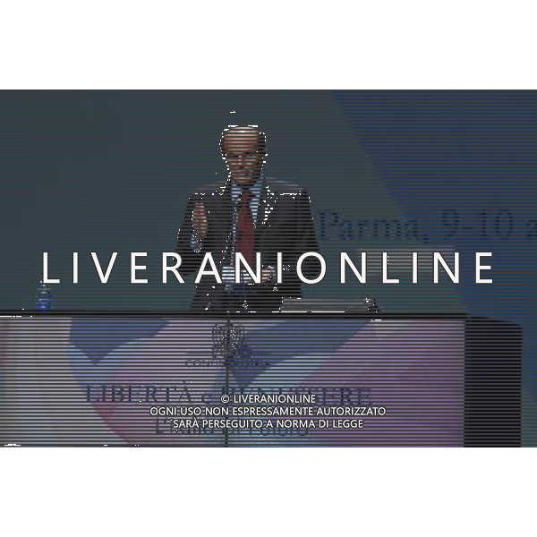 FIERE DI PARMA 09/04/2010 PER I 100 ANNI DI CONFINDUSTRIA, CONVEGNO: \'LIBERTA\' E BENESSERE. L\' ITALIA AL FUTURO\' NELLA FOTO PIER LUIGI BERSANI © ROMANO/AGENZIA ALDO LIVERANI SAS
