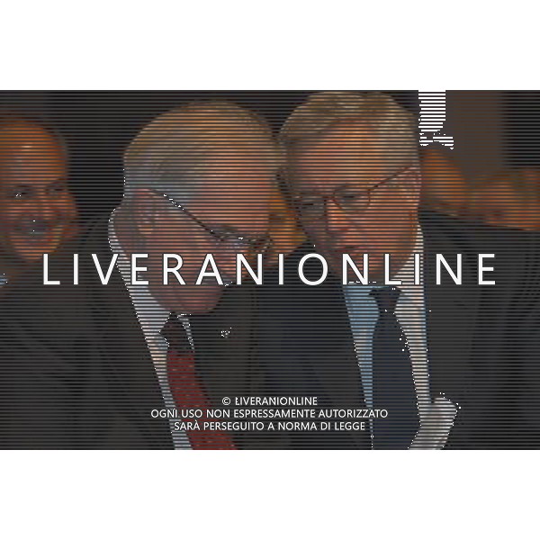 FIERE DI PARMA 09/04/2010 PER I 100 ANNI DI CONFINDUSTRIA, CONVEGNO: \'LIBERTA\' E BENESSERE. L\' ITALIA AL FUTURO\' NELLA FOTO GIULIO TREMONTI E RAFFAELE BONANNI © ROMANO/AGENZIA ALDO LIVERANI SAS