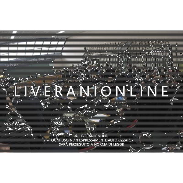 NAPOLI 13 APRILE 2010-PALAZZO DI GIUSTIZIA PROCESSO CALCIOPOLI NELLA FOTO L\'UDIENZA L\'aula 216 del tribunale di Napoli FOTO MOSCA AG.ALDO LIVERANI