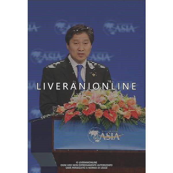 Mongolia\'s Prime Minister Sukhbaatar Batbold speaks during the Boao Forum for Asia (BFA) Annual Conference 2010 in Boao in south China\'s Hainan Province, Saturday, April 10, 2010. The BFA Annual Conference 2010 with the theme \'Green Recovery: Asia\'s Realistic Choice for Sustainable Growth\' officially opened in Hainan Saturday.(Photo By Mao Jianjun/ColorChinaPhoto) - AG. ALDO LIVERANI SAS ITALY ONLY FORUM PER L\'ASIA CHE SI TIENE NELLA CITTA\' CINESE DI BOAO