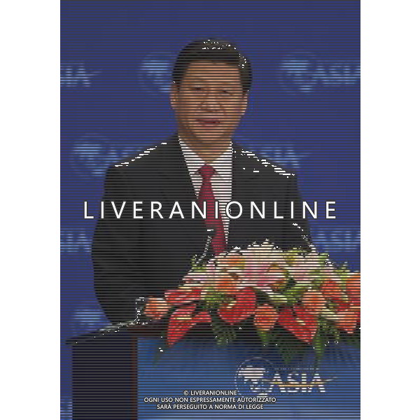 China\'s Vice President Xi Jinping speaks during the opening ceremony of the Boao Forum for Asia (BFA) Annual Conference 2010 in Boao in south China\'s Hainan Province, Saturday, April 10, 2010. The BFA Annual Conference 2010 with the theme \'Green Recovery: Asia\'s Realistic Choice for Sustainable Growth\' officially opened in Hainan Saturday.(Photo By Mao Jianjun/ColorChinaPhoto) - AG. ALDO LIVERANI SAS ITALY ONLY FORUM PER L\'ASIA CHE SI TIENE NELLA CITTA\' CINESE DI BOAO