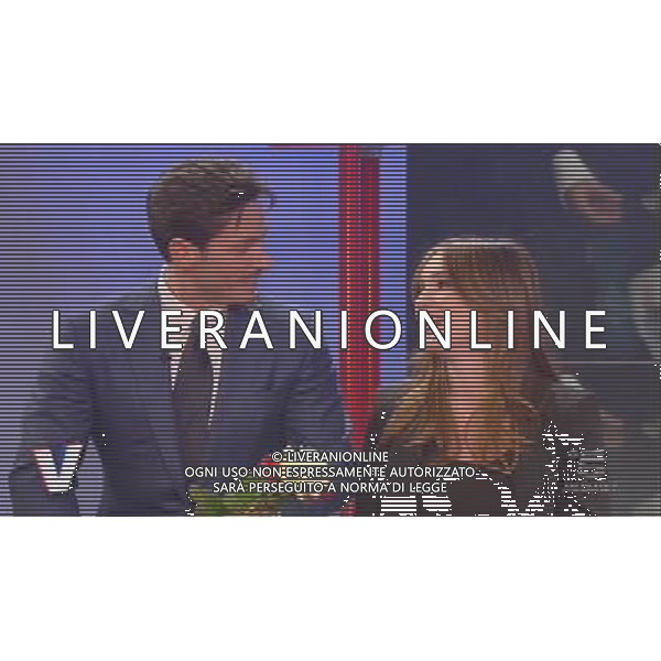 TRASMISSIONE TELEVISIVA\'VERISSIMO\' 17/04/2010 NELLA FOTO PIERSILVIO BERLUSCONI ENTRA NEGLI STUDI TELEVISIVI CON TRE ROSE PER SILVIA TOFFANIN ALL\'ULTIMA PUNTATA PRIMA DEL PARTO. IMMAGINI TELEVISIVE CANALE 5 OBBLIGATORIO CITARE LA FONTE TELEVISIVA AG ALDO LIVERANI