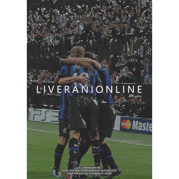 Champions League 2009/2010 Semifinale Andata Milano - 20.04.2010 Inter-Barcellona Nella Foto: ESULTANZA DOPO IL GOL DI MAICON DEL 2-1 /Ph.Vitez-Ag. Aldo Liverani
