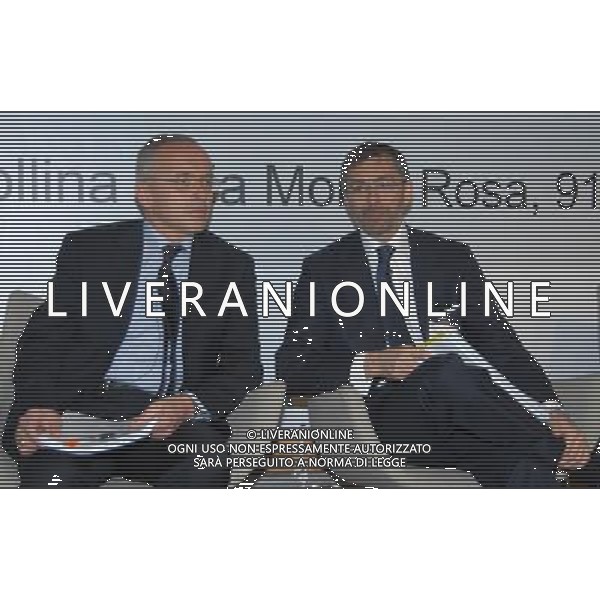 MILANO 20/4/2010 SOLE 24 ORE VIA MONTEROSA, 91 FORUM BANCA \' IMPRESA. DIBATITO SUL RILANCIO INDUSTRIALE E FINANZIARIO: I PROTAGONISTI A CONFRONTO NELLA FOTO ANTONIO VIGNI E GIOVANNI SABATINI FOTO ROMANO/AG ALDO LIVERANI