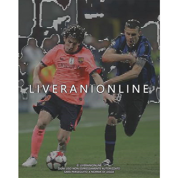 Milano 20-04-2010 Champions League 2009/2010 inter-barcellona 3:1 nella foto lionel messi e thiago motta ph marco luzzani/ag aldo liverani s.a.s.