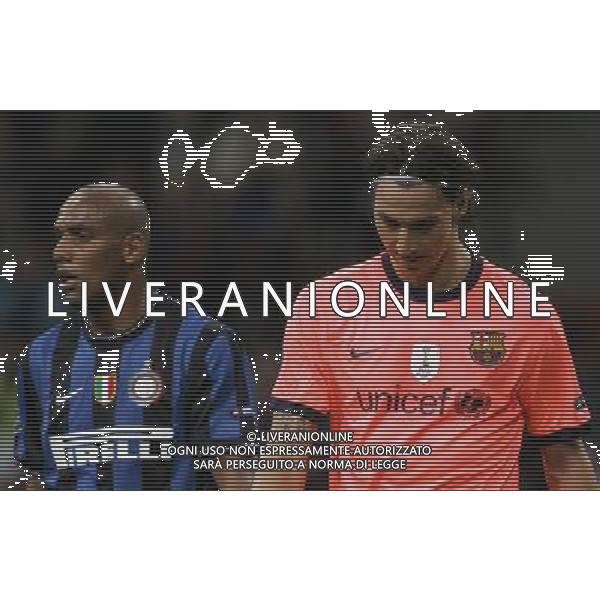 Milano 20-04-2010 Champions League 2009/2010 inter-barcellona 3:1 nella foto zlatan ibrahimovic e maicon ph marco luzzani/ag aldo liverani s.a.s.