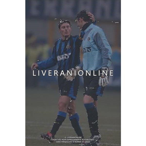 MILANO 21/1/2004 INTER-UDINESE COPPA ITALIA TIM CUP 2003/04 NELLA FOTO Javier Zanetti/Francesco Toldo * FOTO DANILO RECALCATI/AG ALDO LIVERANI 