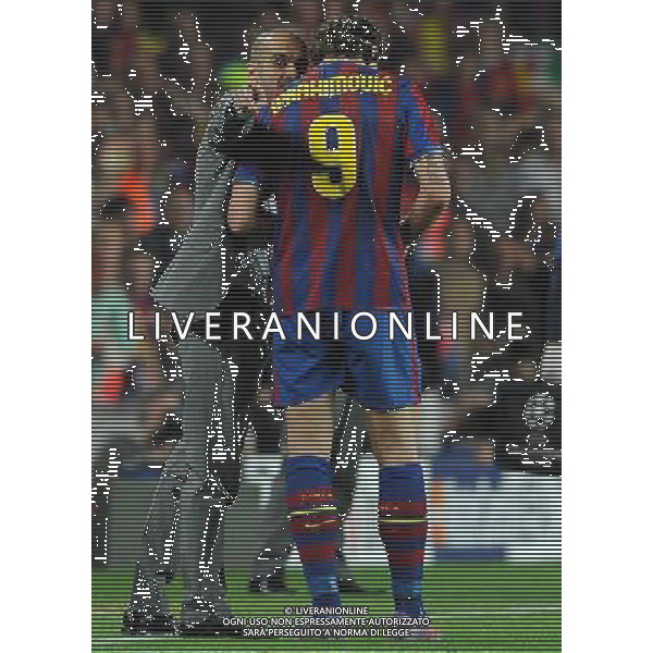 Champions League 2009/2010 Semifinale Ritorno Barcellona - 28.04.2010 Barcellona-Inter Nella Foto:JOSEP GUARDIOLA-IBRAHIMOVIC ZLATAN /Ph.Vitez-Ag. Aldo Liverani