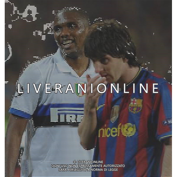 Champions League 2009/2010 Semifinale Ritorno Barcellona - 28.04.2010 Barcellona-Inter Nella Foto:SAMUEL ETO\'O-MESSI LIONEL /Ph.Vitez-Ag. Aldo Liverani