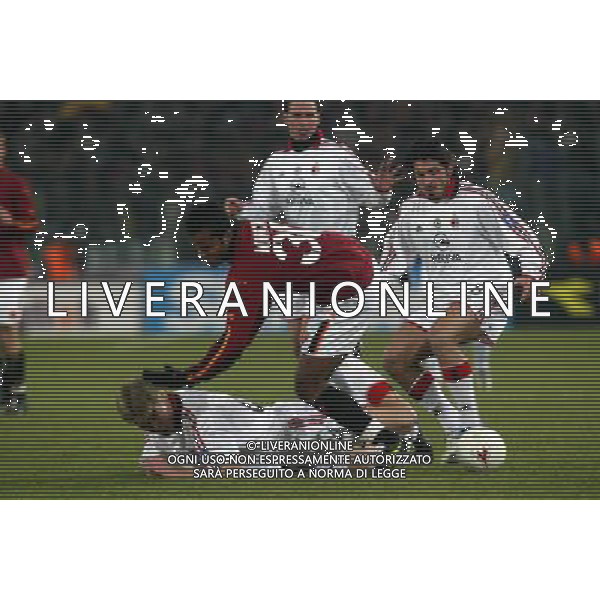 roma 22/01/04 roma-milan coppa italia tim cup nella foto martin laursen,mancinialessandro faiolhe e gattuso gennaro ivan* foto fabrizio terruso / ag aldo liverani