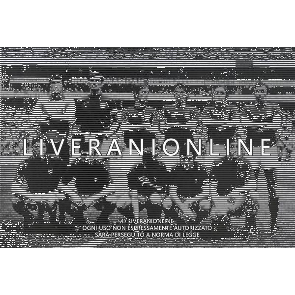 1970 world cup mexico semifinale italia-germania 4-3 citta del messico 17/6/1970 NELLA FOTO albertosi,facchetti,rosato,domenghini,boninsegna,riva,bertini,cera,mazzola,de sisti,burgnich AG ALDO LIVERANI