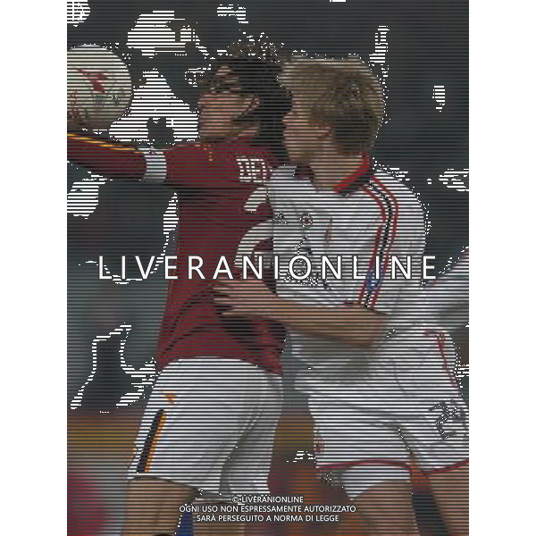 roma 22/01/04 roma-milan coppa italia tim cup nella foto delvecchio marco e martin laursen* foto pasquazi / ag aldo liverani
