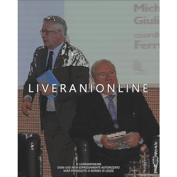 MILANO 3/5/2010 SALA BUZZATI VIA BALZAN, 3 PRESENTAZIONE DEL LIBRO: -CAPITALISMO. MERCATO E DEMOCRAZIA- NELLA FOTO GIULIO TREMONTI E GUIDO ROSSI FOTO ROMANO/AG ALDO LIVERANI