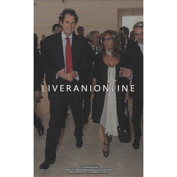 MILANO 5/5/2010 TRIENNALE VIALE ALEMAGNA INAUGURAZIONE MOSTRA FOTOGRAFICA DEDICATA AI 100 ANNI DELLA CONFINDUSTRIA NELLA FOTO EMMA MARCEGAGLIA E JOHN ELKANN FOTO ROMANO/AG ALDO LIVERANI