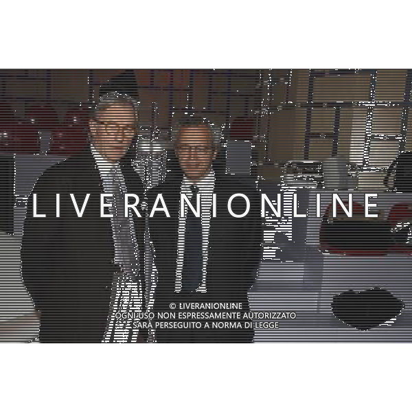 TRASMISSIONE TV: \' L\'ULTIMA PAROLA\' nella foto: Vittorio FELTRI - Enrico MENTANA foto Antonio Sorano - Ag. Aldo Liverani sas