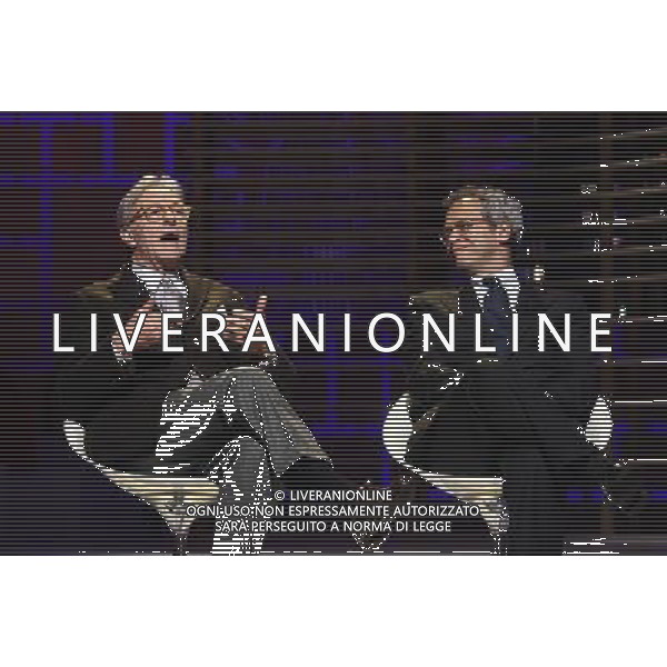 TRASMISSIONE TV: \' L\'ULTIMA PAROLA\' nella foto: Vittorio FELTRI - Enrico MENTANA foto Antonio Sorano - Ag. Aldo Liverani sas