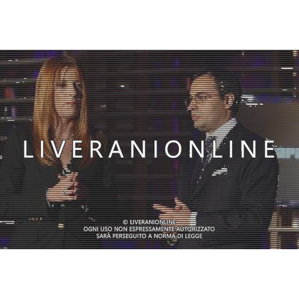 TRASMISSIONE TV: \' L\'ULTIMA PAROLA\' nella foto: Michela Vittoria BRAMBILLA - Gianluigi PARAGONE foto Antonio Sorano - Ag. Aldo Liverani sas