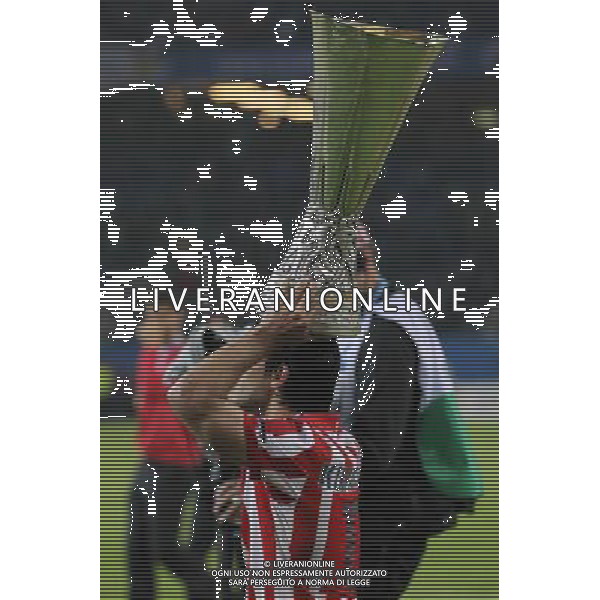 firo Fu§ball Fussball 12.05.2010 UEFA Cup Europa League Finale Atletico Madrid Athletico - FC Fulham 2:1 n.V nella foto sergio aguero FINALE EUROPA LEAGUE ATLETICO MADRID - FULHAM CALCIO SPORT ph.firo/ALDO LIVERANI ONLY FOR ITALY