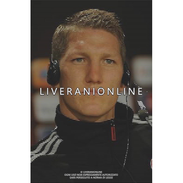 MADRID, SPAIN - MAY 21: In the handout image provided by UEFA, midfielder Bastian Schweinsteiger looks on during the Bayern Munich Press Conference prior to the UEFA Champions League Final match versus Inter Milan at the Estadio Santiago Bernabeu on May 21, 2010 in Madrid, Spain. MADRID, Spagna - 21 maggio: CALCIO SPORT NELLA FOTO il centrocampista Bastian Schweinsteiger del Bayern Monacodurante la Conferenza stampa prima della finale di UEFA Champions League contro l\'Inter al Estadio Santiago Madrid ph. UEFA/ALDO LIVERANI ONLY ITALY *** Local Caption *** Bastian Schweinsteiger