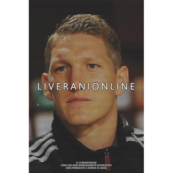 MADRID, SPAIN - MAY 21: In the handout image provided by UEFA, midfielder Bastian Schweinsteiger looks on during the Bayern Munich Press Conference prior to the UEFA Champions League Final match versus Inter Milan at the Estadio Santiago Bernabeu on May 21, 2010 in Madrid, Spain. MADRID, Spagna - 21 maggio: CALCIO SPORT NELLA FOTO il centrocampista Bastian Schweinsteiger del Bayern Monacodurante la Conferenza stampa prima della finale di UEFA Champions League contro l\'Inter al Estadio Santiago Madrid ph. UEFA/ALDO LIVERANI ONLY ITALY *** Local Caption *** Bastian Schweinsteiger