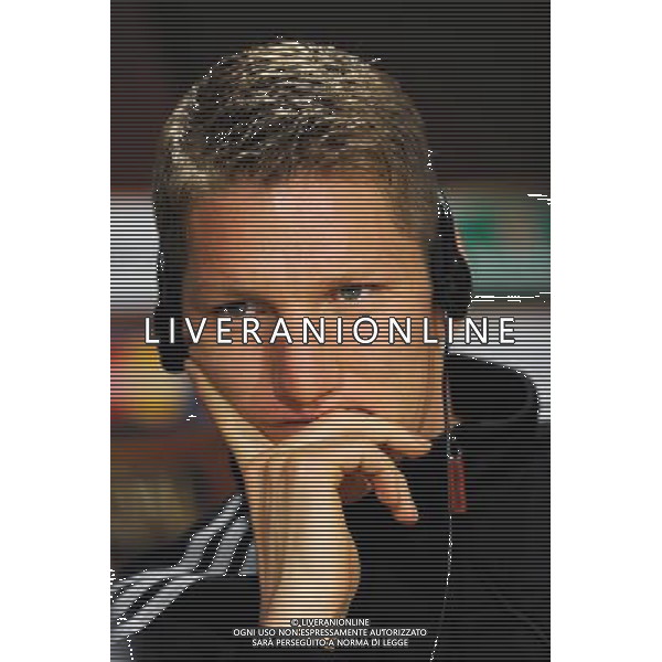 MADRID, SPAIN - MAY 21: In the handout image provided by UEFA, midfielder Bastian Schweinsteiger looks on during the Bayern Munich Press Conference prior to the UEFA Champions League Final match versus Inter Milan at the Estadio Santiago Bernabeu on May 21, 2010 in Madrid, Spain. MADRID, Spagna - 21 maggio: CALCIO SPORT NELLA FOTO il centrocampista Bastian Schweinsteiger del Bayern Monacodurante la Conferenza stampa prima della finale di UEFA Champions League contro l\'Inter al Estadio Santiago Madrid ph. UEFA/ALDO LIVERANI ONLY ITALY *** Local Caption *** Bastian Schweinsteiger
