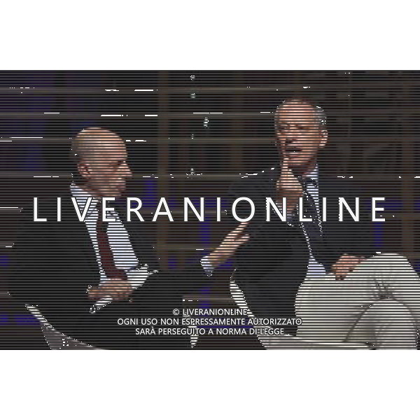 TRASMISSIONE TV: \' L\'ULTIMA PAROLA\' nella foto: Peter GOMEZ ( Il Fatto Quotidiano) - Alessandro SALLUSTI ( Il Giornale) foto Antonio Sorano - Ag. Aldo Liverani sas