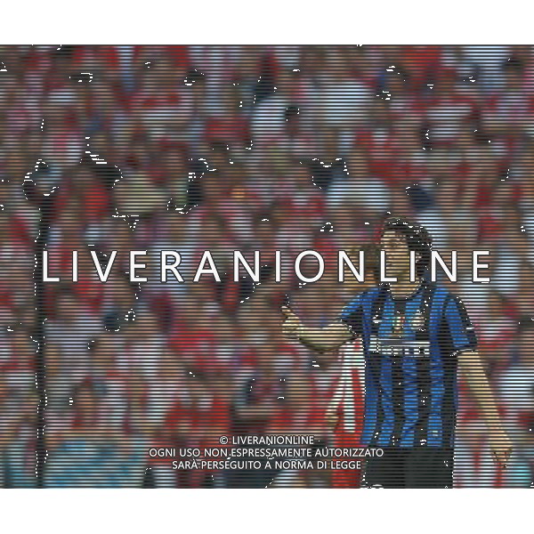 Champions League 2009/2010 Finale Madrid (Santiago Bernabeu) - 22.05.2010 FC Bayern Monaco- FC Inter Nella Foto: ESULTANZA DOPO IL GOL DI DIEGO MILITO /Ph.Vitez-Ag. Aldo Liverani