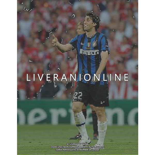Champions League 2009/2010 Finale Madrid (Santiago Bernabeu) - 22.05.2010 FC Bayern Monaco- FC Inter Nella Foto: ESULTANZA DOPO IL GOL DI DIEGO MILITO /Ph.Vitez-Ag. Aldo Liverani