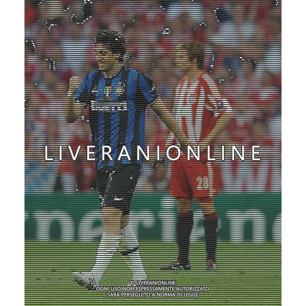 Champions League 2009/2010 Finale Madrid (Santiago Bernabeu) - 22.05.2010 FC Bayern Monaco- FC Inter Nella Foto: ESULTANZA DOPO IL GOL DI DIEGO MILITO /Ph.Vitez-Ag. Aldo Liverani