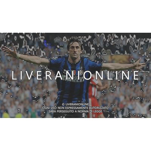 Champions League 2009/2010 Finale Madrid (Santiago Bernabeu) - 22.05.2010 FC Bayern Monaco- FC Inter Nella Foto:MILITO ESULTA SECONDO GOL /Ph.Vitez-Ag. Aldo Liverani