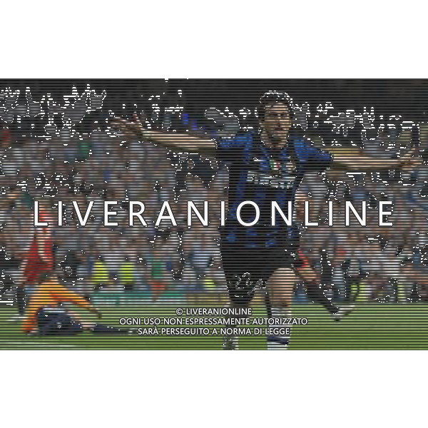 Champions League 2009/2010 Finale Madrid (Santiago Bernabeu) - 22.05.2010 FC Bayern Monaco- FC Inter Nella Foto:MILITO ESULTA SECONDO GOL /Ph.Vitez-Ag. Aldo Liverani