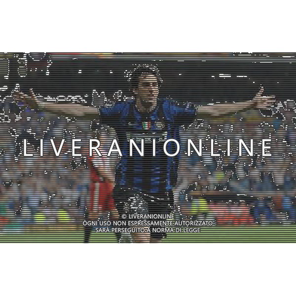 Champions League 2009/2010 Finale Madrid (Santiago Bernabeu) - 22.05.2010 FC Bayern Monaco- FC Inter Nella Foto:MILITO ESULTA SECONDO GOL /Ph.Vitez-Ag. Aldo Liverani