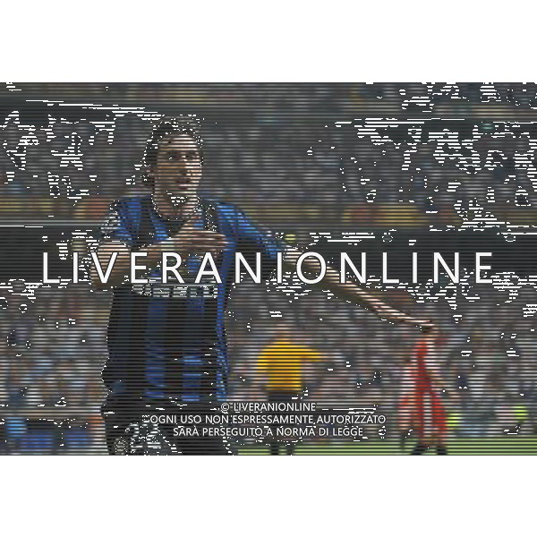 Champions League 2009/2010 Finale Madrid (Santiago Bernabeu) - 22.05.2010 FC Bayern Monaco- FC Inter Nella Foto:MILITO ESULTA SECONDO GOL /Ph.Vitez-Ag. Aldo Liverani