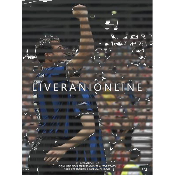 Champions League 2009/2010 Finale Madrid (Santiago Bernabeu) - 22.05.2010 FC Bayern Monaco- FC Inter Nella Foto:MILITO ESULTA SECONDO GOL /Ph.Vitez-Ag. Aldo Liverani