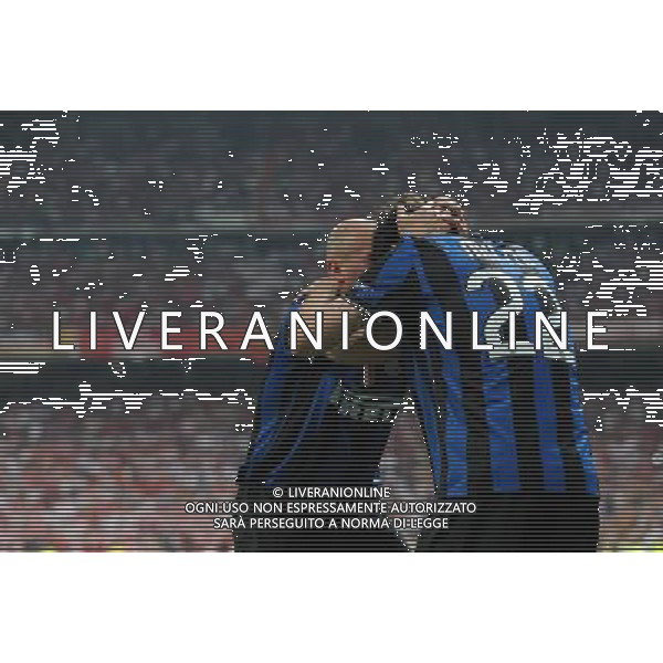 Champions League 2009/2010 Finale Madrid (Santiago Bernabeu) - 22.05.2010 FC Bayern Monaco- FC Inter Nella Foto:MILITO ESULTA SECONDO GOL /Ph.Vitez-Ag. Aldo Liverani