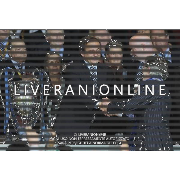 Champions League 2009/2010 Finale Madrid (Santiago Bernabeu) - 22.05.2010 FC Bayern Monaco- FC Inter Nella Foto:MORATTI MASSIMO-PLATINI MICHEL /Ph.Vitez-Ag. Aldo Liverani